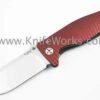 LionSteel Lion Steel Molletta, Dark Red Aluminum Handle, Plain Edge