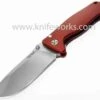 LionSteel Lion Steel SR2, Satin Sleipner Steel, Deep Red Aluminum Handle