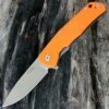 LionSteel Lion Steel TRE Flipper Frame Lock Knife, 2.9 in. M390 Blade, Orange G-10 Handle
