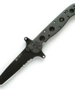 CRKT M-16-13SF Special Forces, 3.5" AUS8 Combo Tanto Blade, Black Aluminum Handle