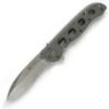 CRKT M21-12 Spear Point, 3" AUS8 Combo Blade, Grey Anodized Aluminum Handle