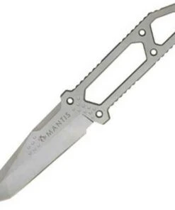 Mantis MANMF1B Gris Combat Kife, 4.5" 420HC SS Plain Blade, 420HC Handle, Nylon Sheath