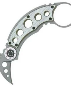 Mantis MK-F Mrs. Smith Fixed Karambit 1 1/4" Shawty Blade, Silver Twill G10 Handle