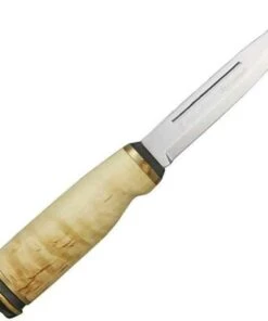 Marttiini Knives Marttiini King Lion Knife, 9 1/4" Overall, Curly Birch Wood Handle with Cast Bronze Ferrule