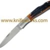 Moki Lockback Amber Bone Stag, Stainless Blade