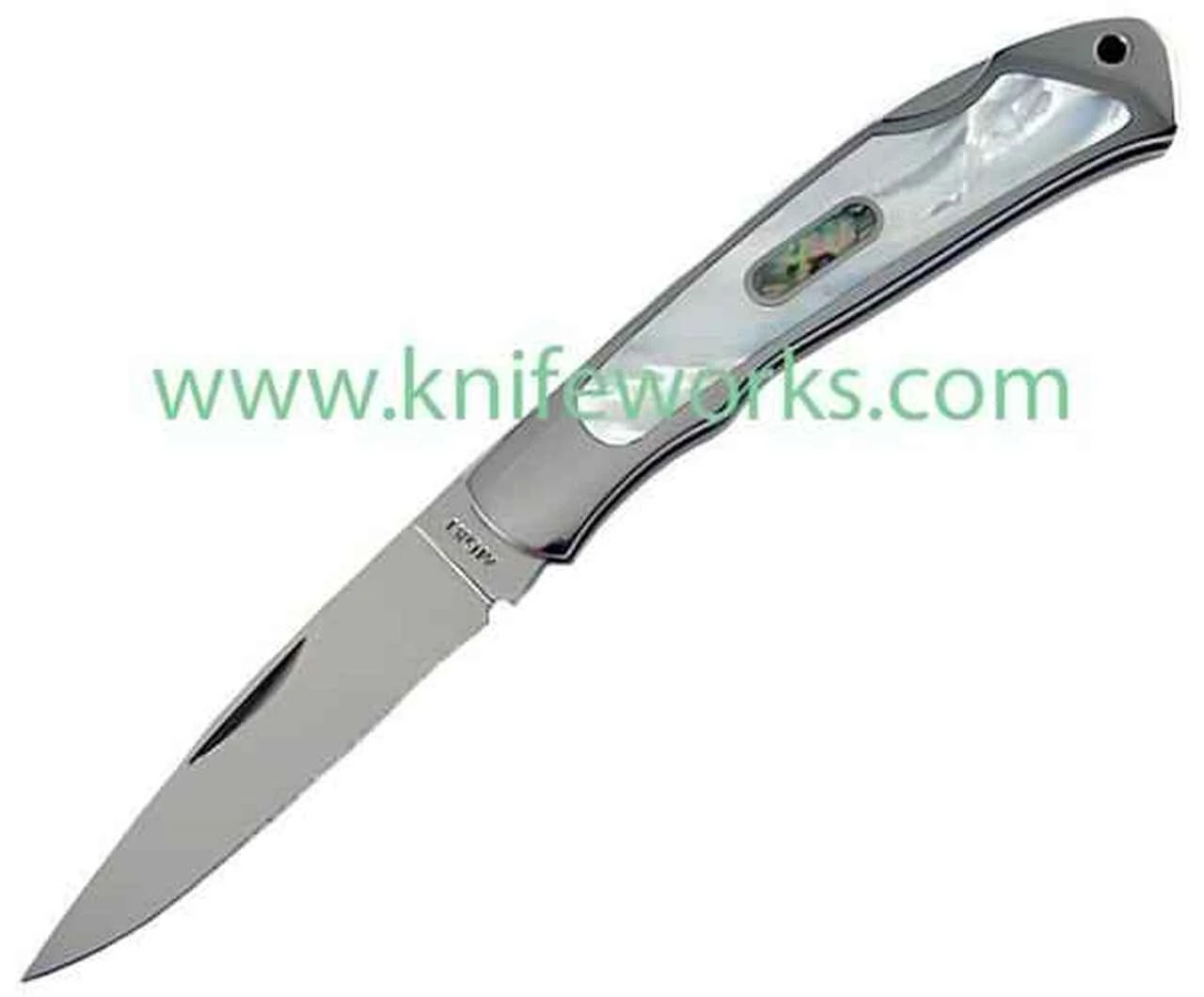 Moki Lockback Stainless/Pearl/Abalone, Stainless Blade 1 Moki Lockback Stainless/Pearl/Abalone, Stainless Blade