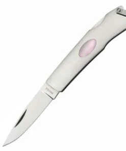 Moki Clione, SUS-410 stainless handles with great green turban inlay and bail