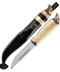 Marttiini Knives Marttiini Wood Grouse, 4.33 420 Stainless, Curly Birch Handle