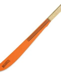 Marbles Marble's Machete, 18" Orange Blade, Natural Wood Handle