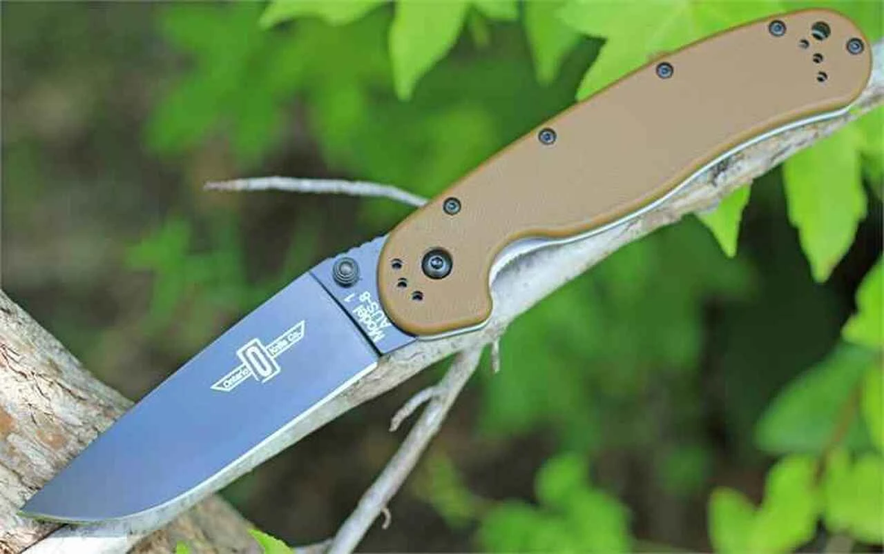 Ontario Rat Folder, Black Blade, Coyote Brown Handle, PlainEdge 1 Ontario Rat Folder, Black Blade, Coyote Brown Handle, PlainEdge