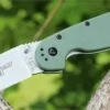 Ontario Rat Folder, Satin Blade, OD Green Handle, Plain Edge