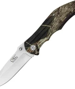 Ontario Camo Folder, 7CR17 Stainless Steel, Rubberized Aluminum Handles