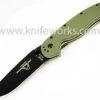 Ontario Rat Folder, Black Blade, OD Green Handle, Plain Edge