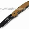 Ontario Rat Folder, Black Blade, Coyote Brown, Combo Edge