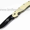 Ontario Rat Folder, Black Blade, Desert Tan Handle, Combo Edge