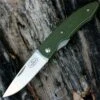 Fallkniven PCMG Lightweight Folder, 2.87" Laminated Cobalt Steel with Military Green Grilon Handle