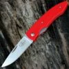 Fallkniven PCRR Lightweight Folder, 2.87" Laminated Cobalt Steel with Red Grilon Handle