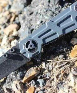 Quartermaster Texas Tea Orville "Rick" Wright Folder, BD-4P Steel, Gray G-10 Handle