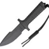 RPW Survival Knives RPW X46 5" Bowie Black, Combo Edge, w/ Khaki Nylon Sheath