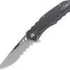 CRKT Ruger 1704 Follow-Through Compact, 3.25 in. Drop Point Combo Blade, Matthew Lerch Design Linerlock Folding Knife