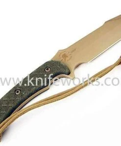 Spartan Blades Horkos Plain Flat Dark Earth Blade, Green Micarta Handles, Coyote Tan MOLLE Sheath
