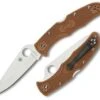 Spyderco Knives Spyderco C10FPBN Endura 4 Flat Ground, 3.75" VG-10 Blade, Brown FRN Handle