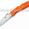 Spyderco Knives Spyderco C10FPOR Endura 4 Flat Ground, 3.75" VG-10 Blade, Orange FRN Handle