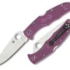 Spyderco Knives Spyderco C10FPPR Endura 4 Flat Ground, 3.75" VG-10 Blade, Purple FRN Handle