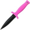 Schrade SCHF19HP Small Boot Knife Hot Pink, 3.5" SS Plain Blade, Hot Pink Rubber Handle, Black Leather Sheath