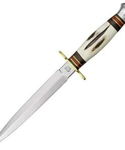J. Adams Sheffield England J.A. Sheffield England Stiletto, Carbon Steel, Genuine Stag Handle, Plain Edge