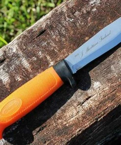 Marttiini Knives Marttiini Skinning Knife Orange With Titanium Coated Handle