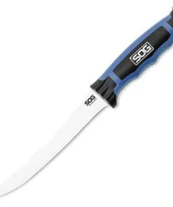 SOG Bladelight Fillet 6" Fixed Blade, 8Cr13MoV, Blue and Gray FRN Handle