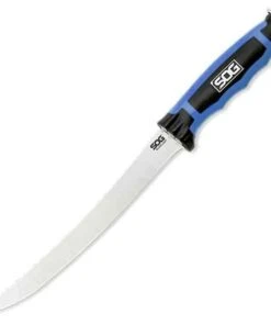 SOG Bladelight Fillet 7.5" Fixed Blade, 8Cr13MoV, Blue and Gray FRN Handle