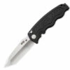 SOG Zoom Folding Knife 3.6 AUS-8 Satin Polished Tanto, Black Aluminum Handle