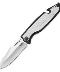 SOG Boot Camp Folder, Satin 8Cr13MoV, Black GRN/Aluminum Handle