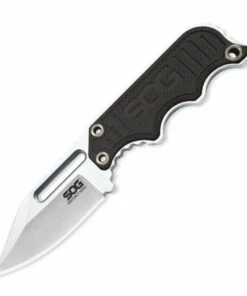 Sog Mini Instinct, NB1002-CP, Satin Clip Point, Black G-10 Handle, Fixed Blade 4.8"