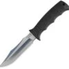 SOG Seal Pup Elite, Polished Plain Blade, Zytel Handle, Black Nylon MOLLE belt sheath
