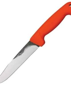 Svord Knives Svord SVKT Kiwi Trapper, 6.5" SS Plain Blade, Orange Rubber Handle