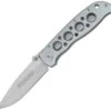 Smith and Wesson Smith & Wesson ExtremeOps Linerlock, Plain Edge. Silver Aluminum Handles