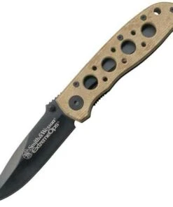 Smith and Wesson Smith & Wesson ExtremeOPS Linerlock, Desert sand handles, 440C stainless drop point blade