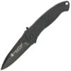 Smith and Wesson Smith & Wesson Small Black S.W.A.T. Linerlock. Black finish handles. Black finish blade. Plain edge blade. 3 1/4" closed. Assisted opening