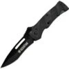 Smith and Wesson Smith & Wesson Black Ops 2, Black Aluminum Handle, Black Blade, Plain Edge