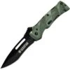 Smith and Wesson Smith & Wesson Black Ops 2, Green Aluminum Handle, Black Blade, Plain Edge