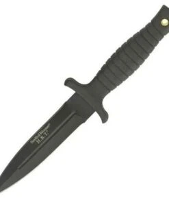 Smith and Wesson Smith & Wesson SWHRT9B H.R.T. Boot Knife, 4.87" SS Plain Blade, Black Rubberized Handle, Black Leather Sheath