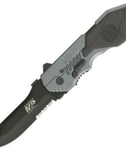 Smith and Wesson Smith & Wesson Militarty & Police MAGIC Assisted Knife, Combo Edge, Gun Metal Blue Aluminum Handle