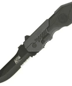 Smith and Wesson Smith & Wesson Military & Police MAGIC Assisted Knife, Combo Edge, Black Blade, Gun Metal Grey Handle