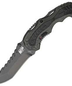 Smith and Wesson Smith & Wesson MAGIC Spring Assisted, Plain Edge, Grey Aluminum Handle
