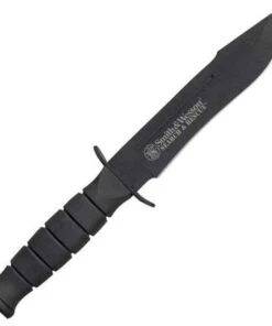 Smith and Wesson S&W Search & RescueMarine Combat., 10 3/8" overall, Black Powder Coated 440C, w/ Black Cordura Belt Sheath