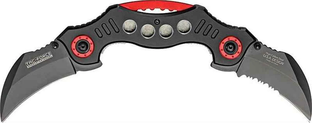 Tac Force Twin Blade A/O, Stainless Blade, Aluminum Handles 1 Tac Force Twin Blade A/O, Stainless Blade, Aluminum Handles