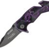 Tac Force Dragon Strike A/O, Stainless Blade, Purple Anodized Aluminum Handles